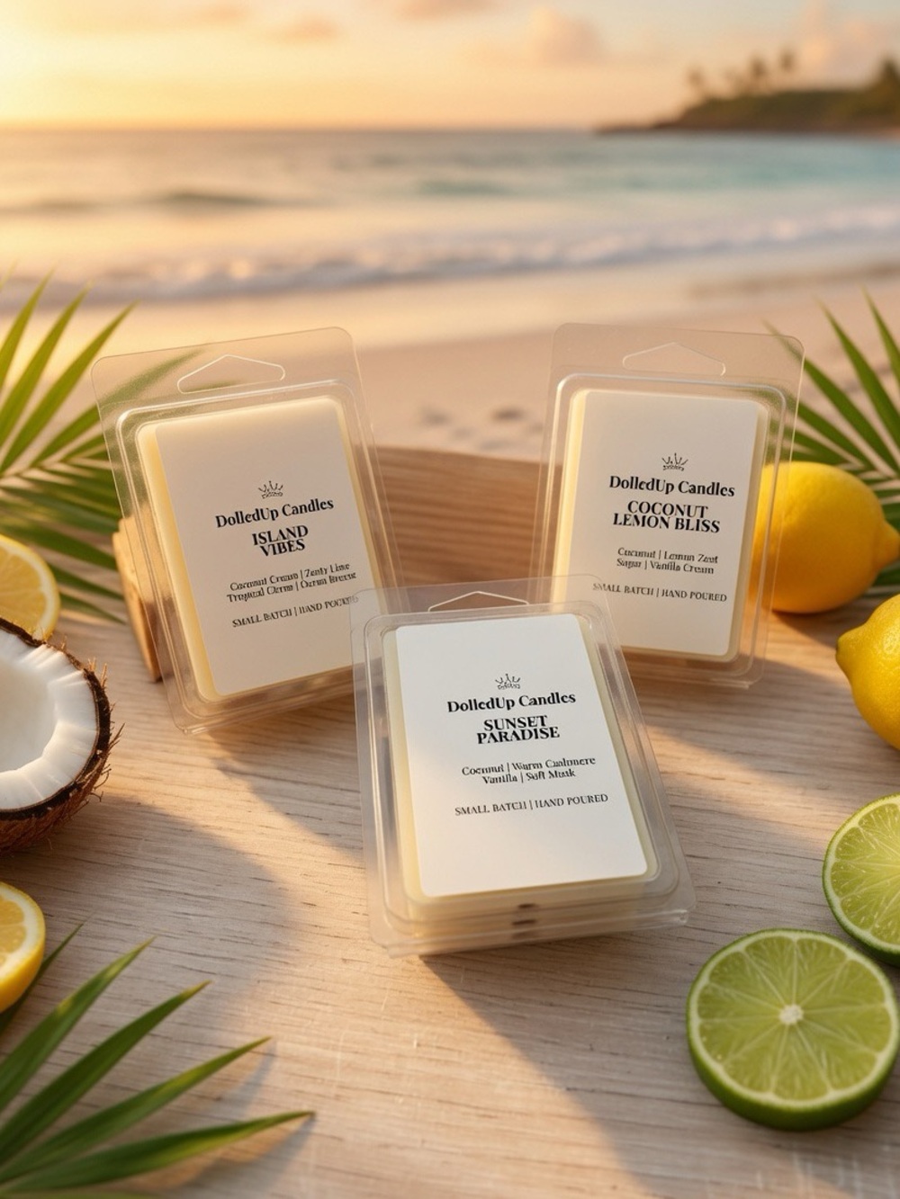 Golden Coast Tropical Trio | Coconut Lemon, Island Vibes & Sunset Paradise Melts